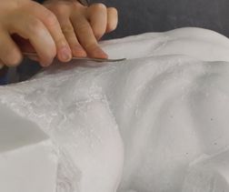 Scultura in marmo bianco di Carrara Torso Gaddi