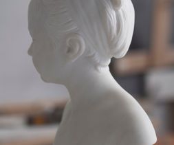 Busto infante in marmo Riproduzione Jean-Antoine Houdon