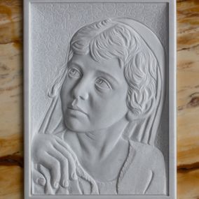 Ritratto in marmo bianco di Carrara Bambino Gesù film Zeffirelli